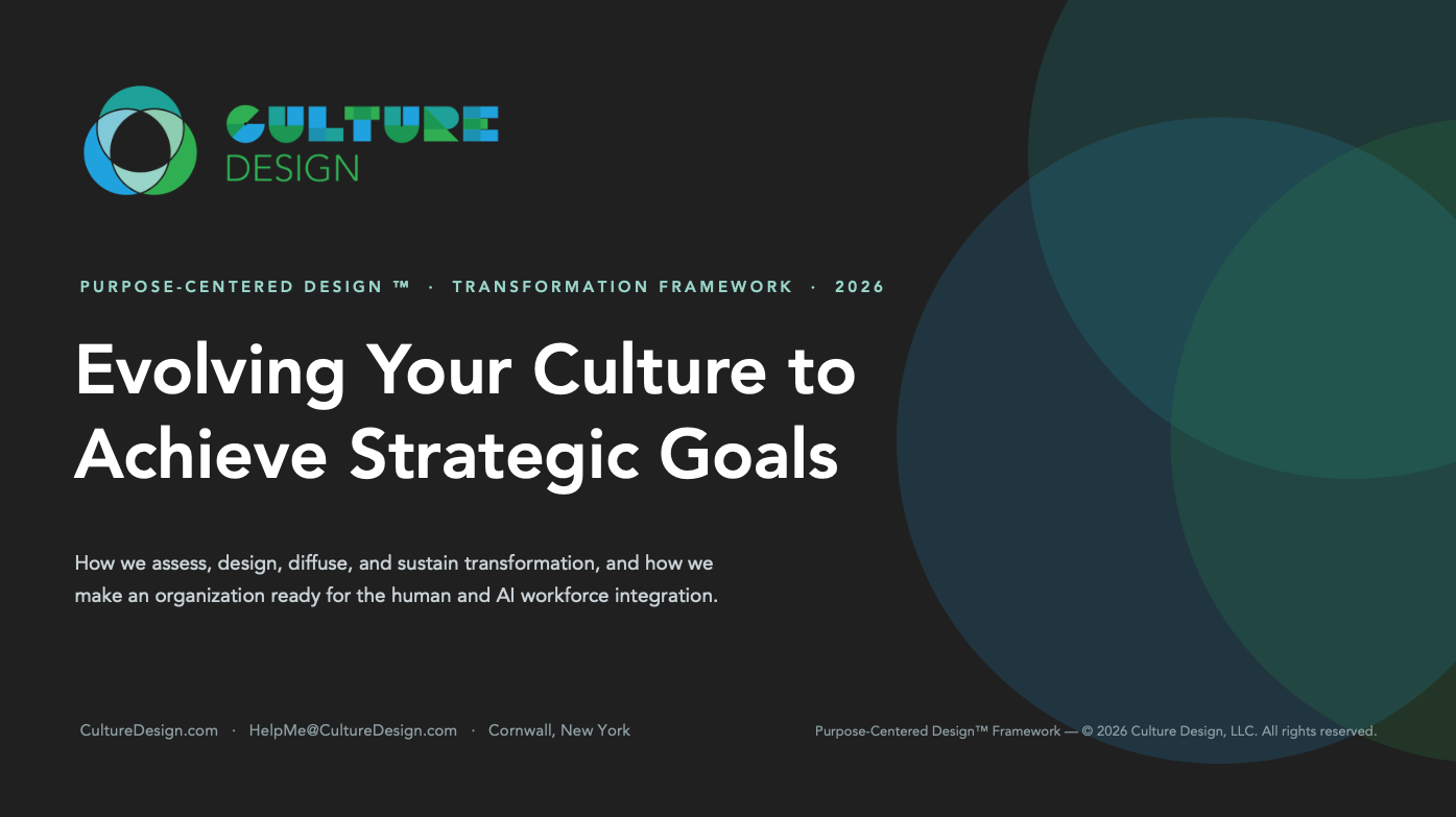 Cover of the Culture Design Transformation Framework and Capabilities document